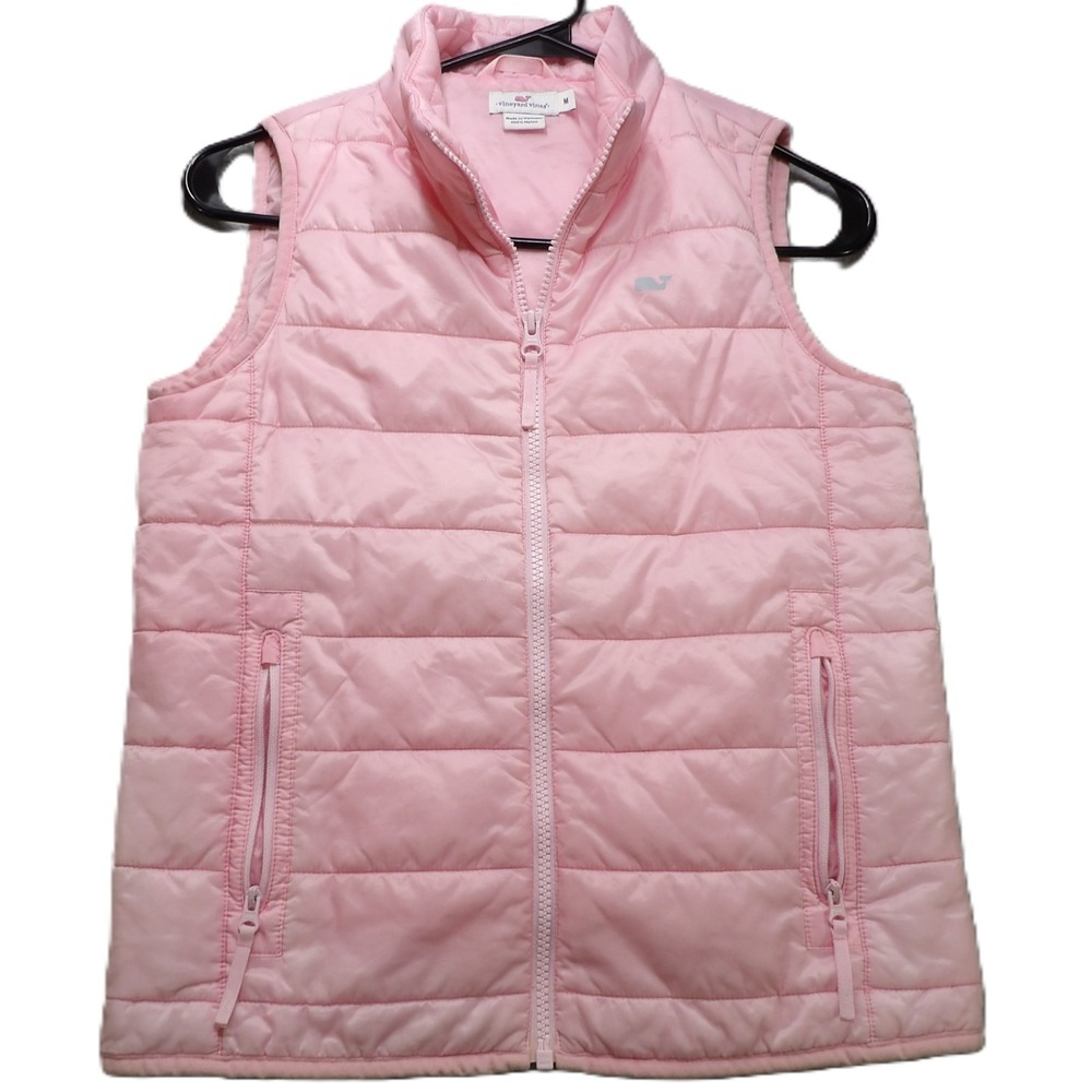 Vineyard Vines Packable Shoreline Puffer Vest Charm Pink Lightweight Kid L Nylon